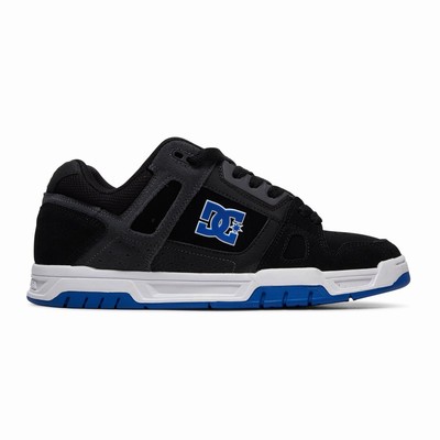 DC Stag Men's Black/Blue Sneakers Australia Sale NRA-850